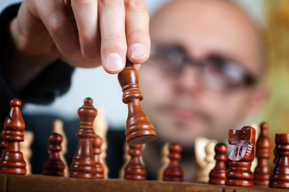 chess player celebrating victory