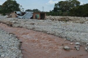 Nepal mountain flood destruction river
