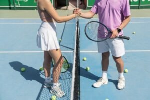 tennis player emotional defeat court